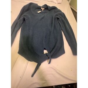 New Reborn J Plus Green Print Knit Top Size 3XL Stretchy  Top with Tie Front